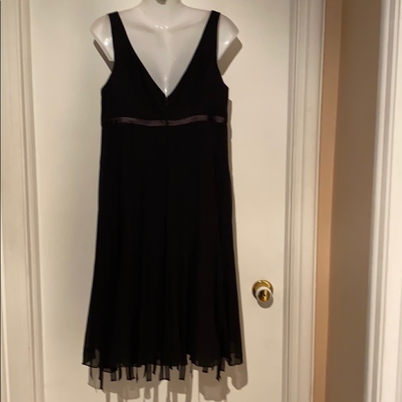 🍒 CARTISE Silk Designer Black Dress w/flowing overlay!!! - Picture 9 of 12
